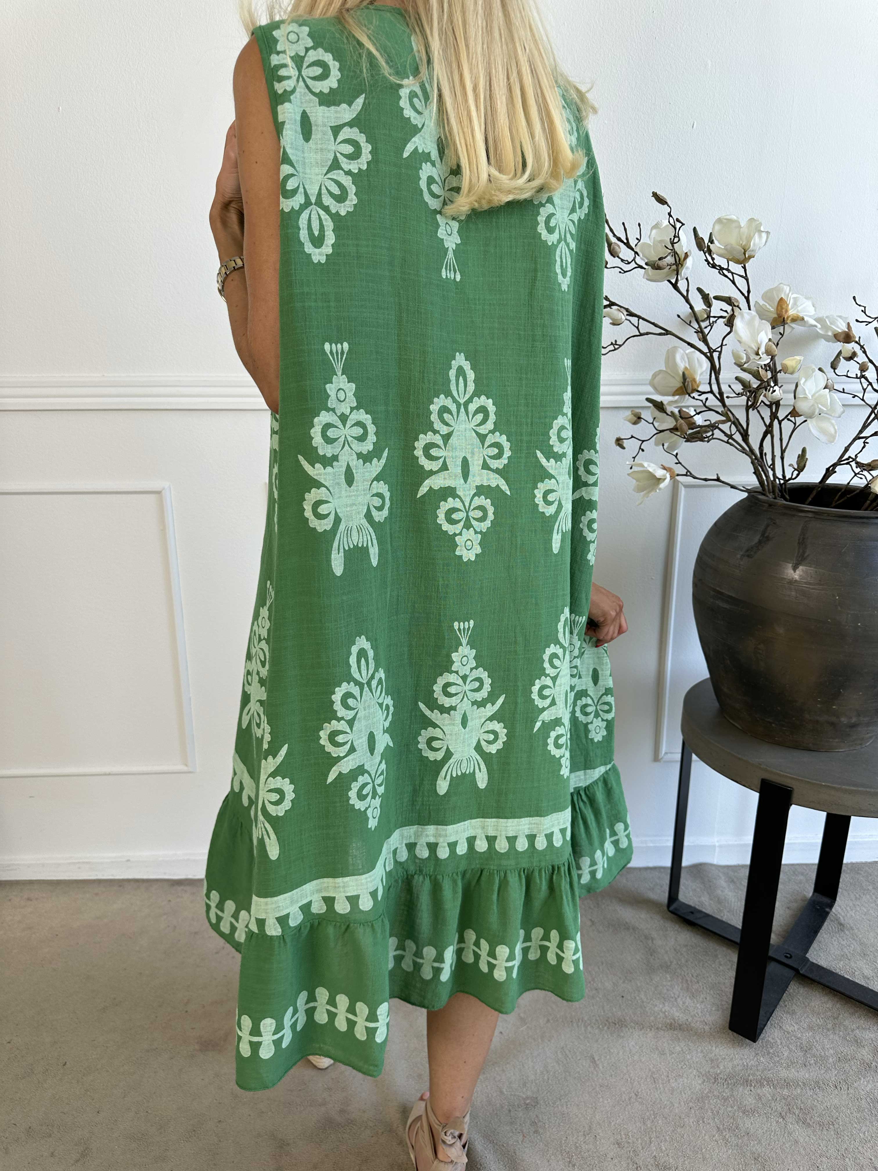 Tanzania - Smuk bomuldskjole i hørlignende stof